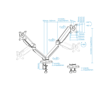 SOPORTE MESA 2 PANTALLAS 17"-32" TOOQ