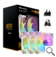KIT 3 VENTILADORES AUXILIAR DM-12 120 PRO A-RGB BLANCO DARKFLASH