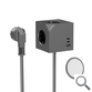 BASE DE 3 ENCHUFES 2xUSB-C PD + USB-A (CABLE AC INTEGRADO) NEGRO COOLBOX